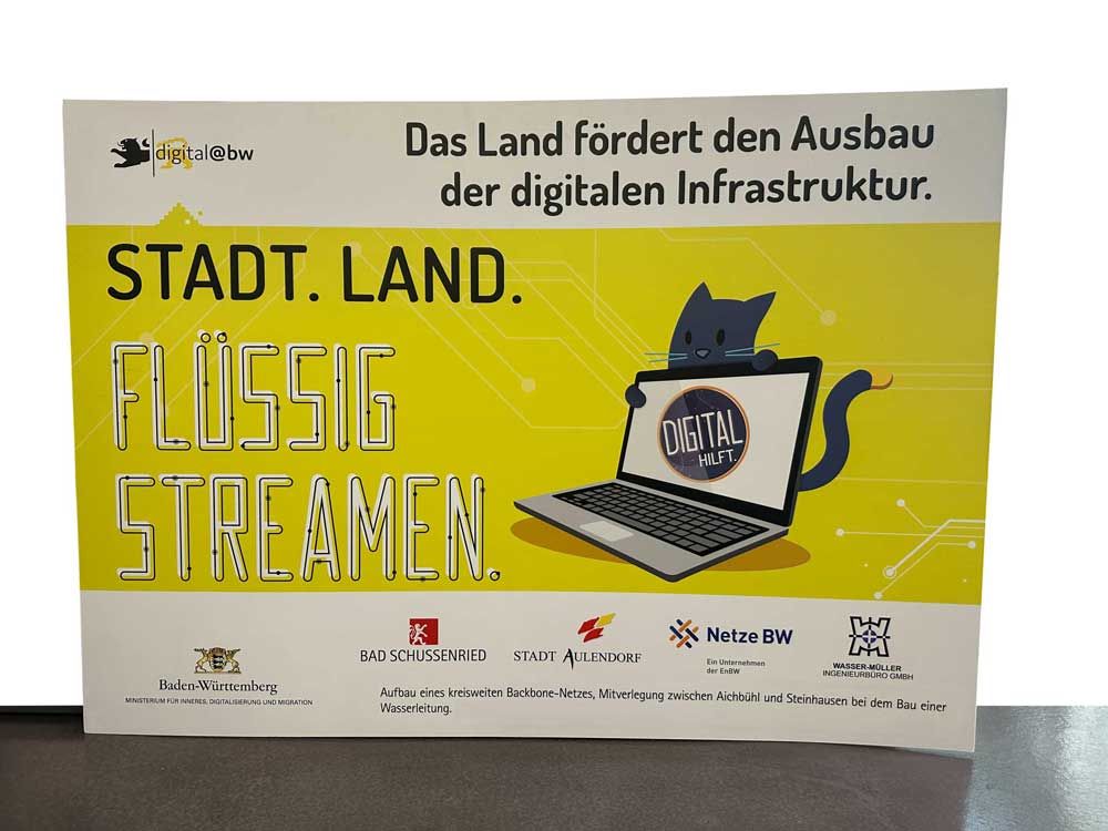 Plakat "Das Land fördert den Ausbau der digitalen Infrastruktur"